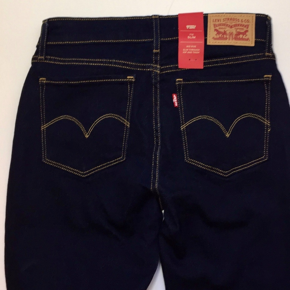 Levi's 712 Slim Mid Rise Skinny Jeans 26x32 - Picture 3 of 5